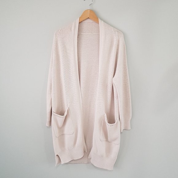 Open Cardigan Sweater 100% Cotton Size M - Picture 1 of 8